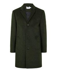 khaki three quarters overcoat.